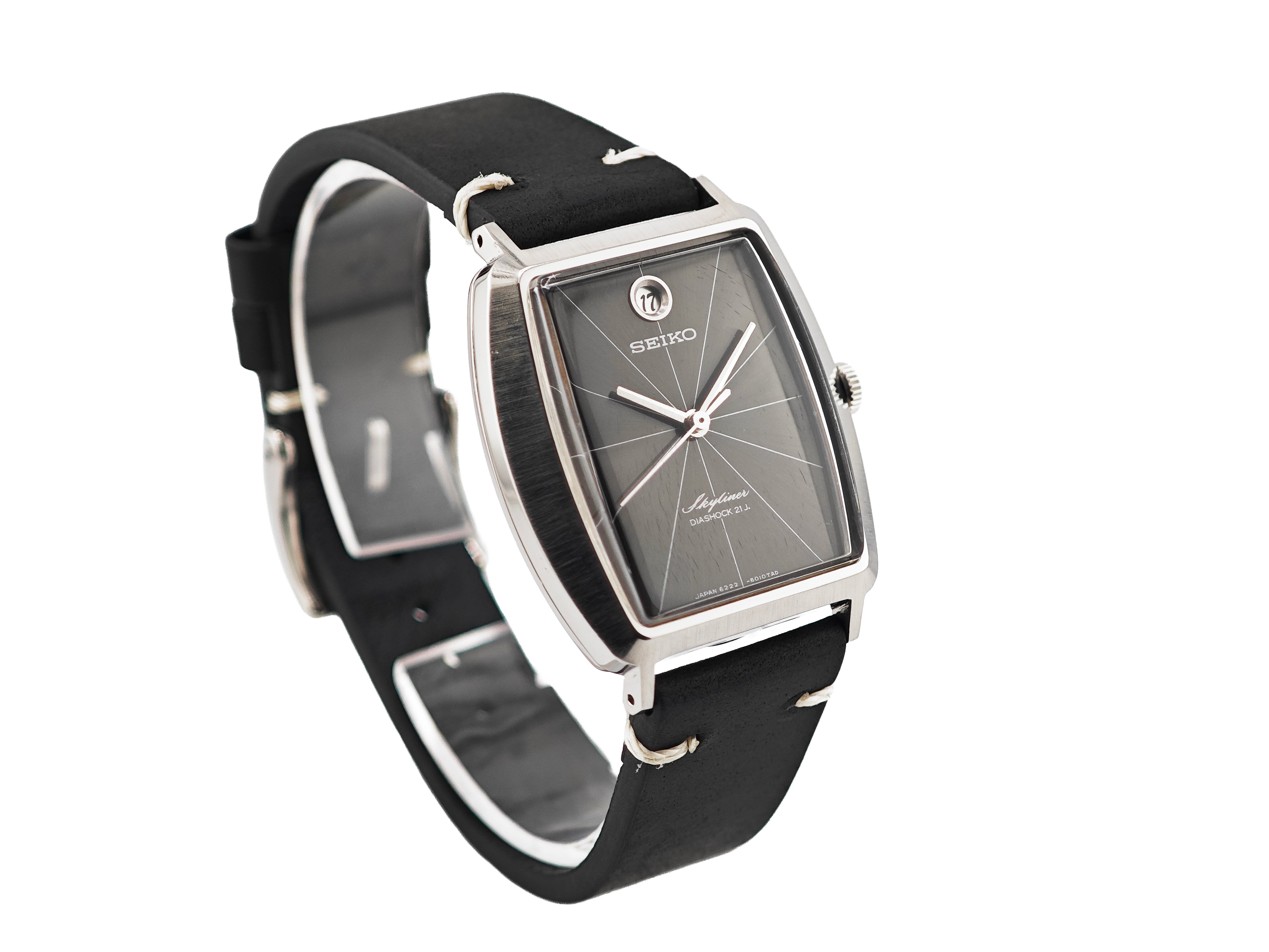 【稼働】SEIKO 6222-5010 黒文字盤 手巻き 腕時計 スカイライナー セイコー スカイライナー Ref.6222-5010 / Seiko Skyliner – WatchTender