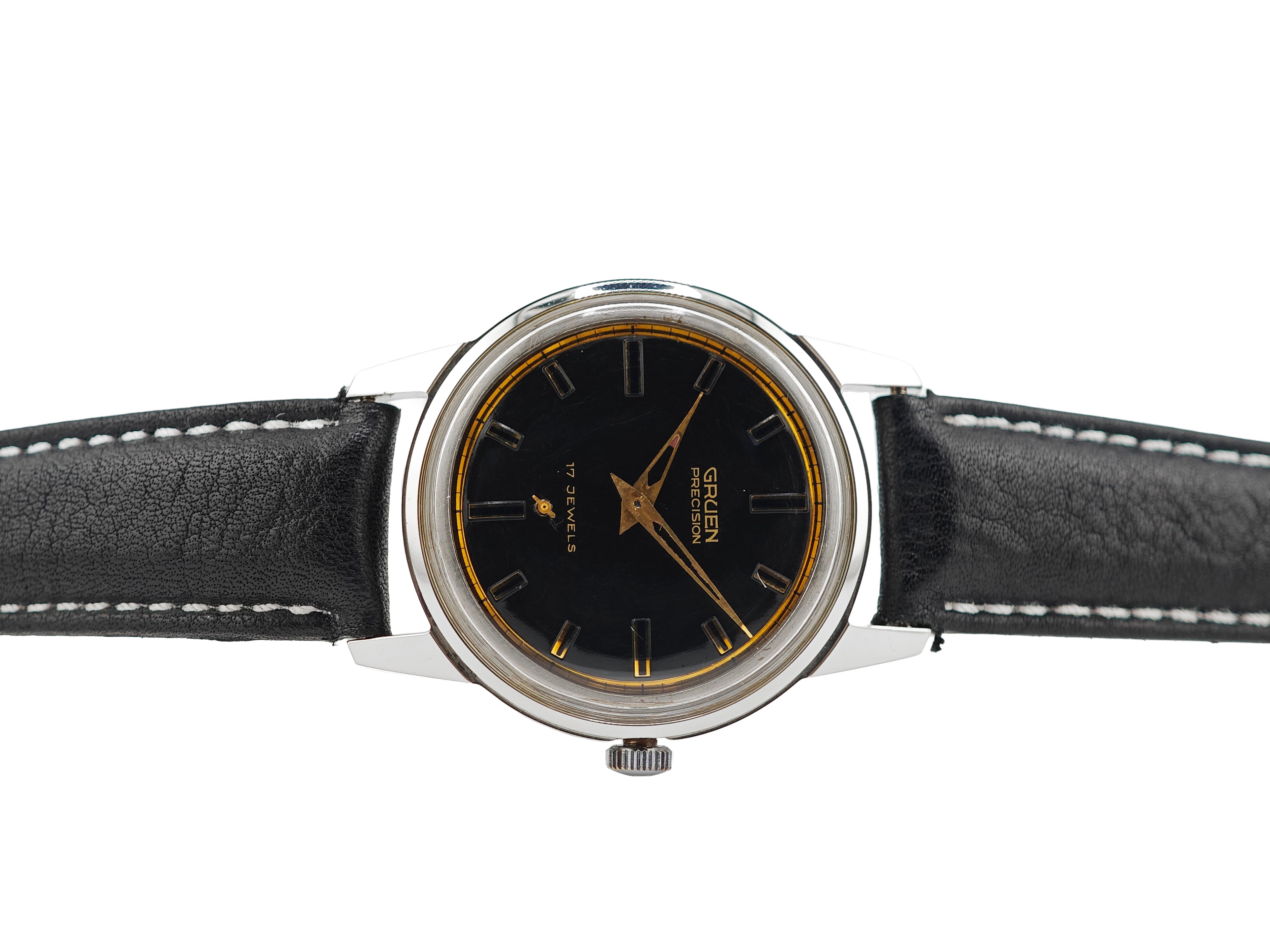 グリュエン プレシジョン ブラックギルト Cal.510R / GRUEN PRECISION black gilt dial 50&