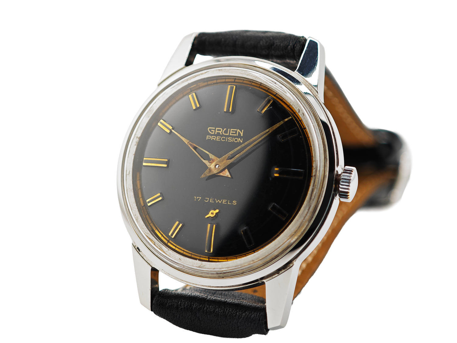 グリュエン プレシジョン ブラックギルト Cal.510R / GRUEN PRECISION black gilt dial 50&