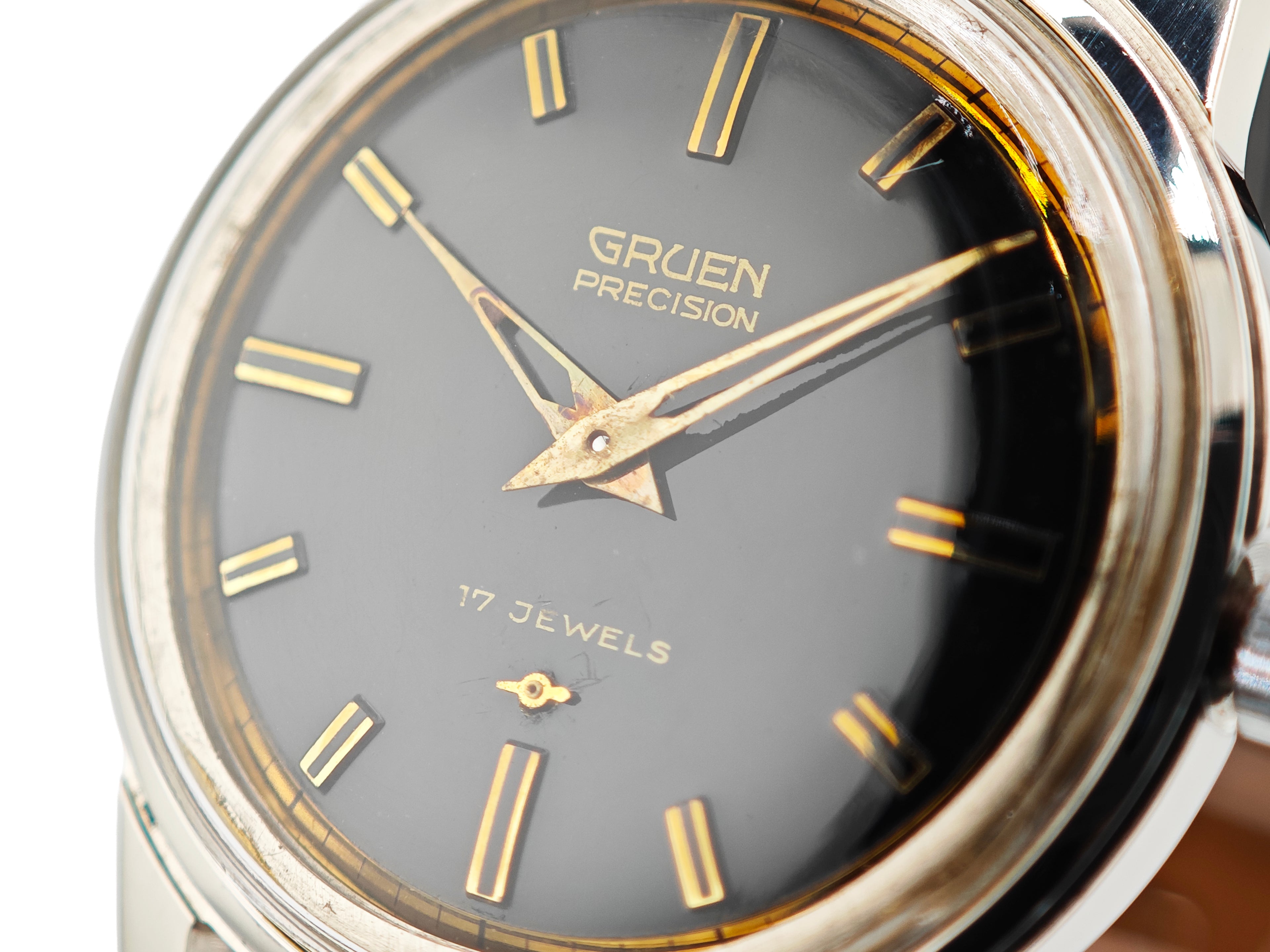 グリュエン プレシジョン ブラックギルト Cal.510R / GRUEN PRECISION black gilt dial 50&