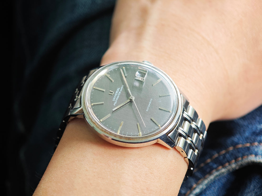 ユニバーサル・ジュネーブ ポールルーター デイト Cal.69 / Universal Genève Polerouter date grey slate dial 60&