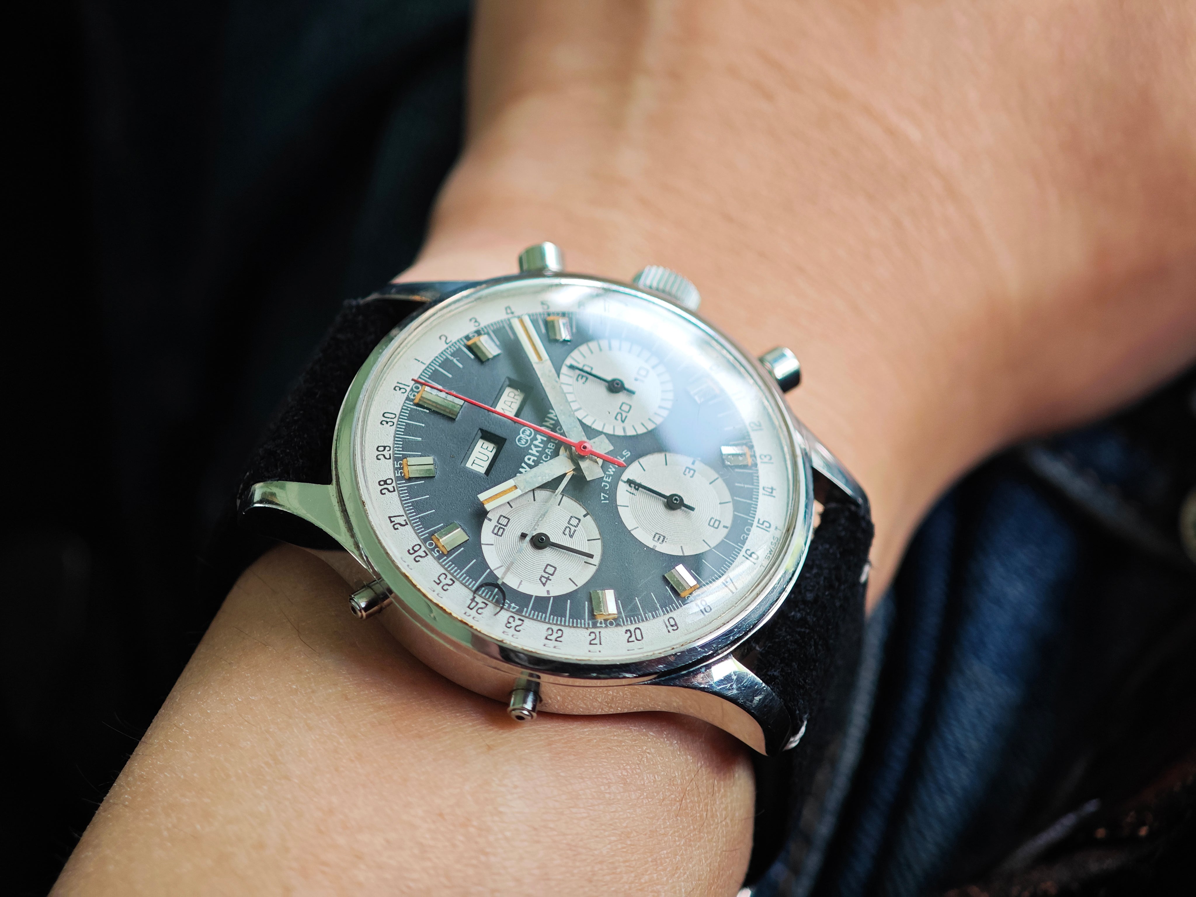 Wakmann ワックマン 自動巻き クロノグラフ 1970年代 ヴィンテージ Wakmann ワックマン 自動巻き クロノグラフ 1970年代 ヴィンテージ