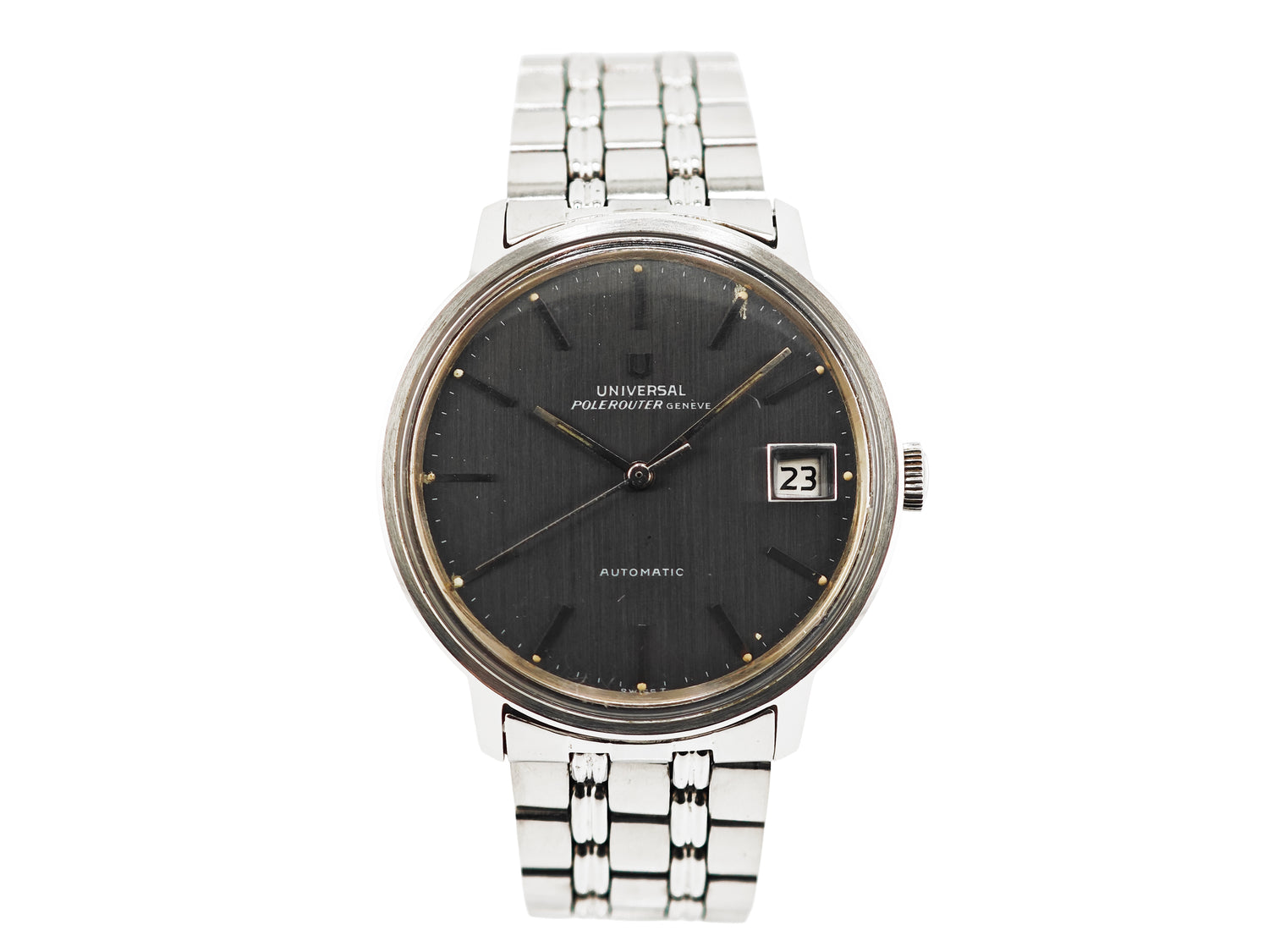 ユニバーサル・ジュネーブ ポールルーター デイト Cal.69 / Universal Genève Polerouter date grey slate dial 60&