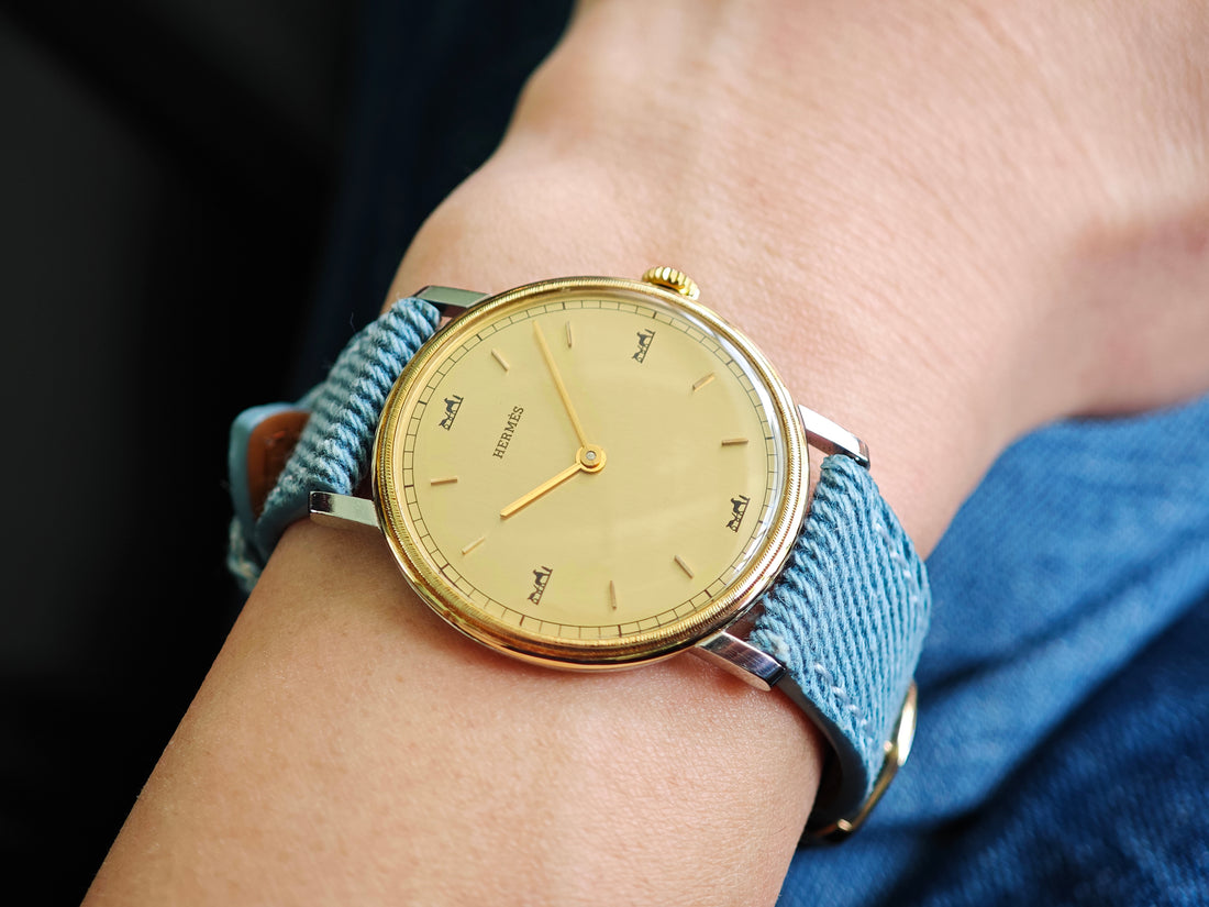 エルメス ミルグレイン Cal. Peseux 7001  / HERMÈS Millgrain Bezel 70&