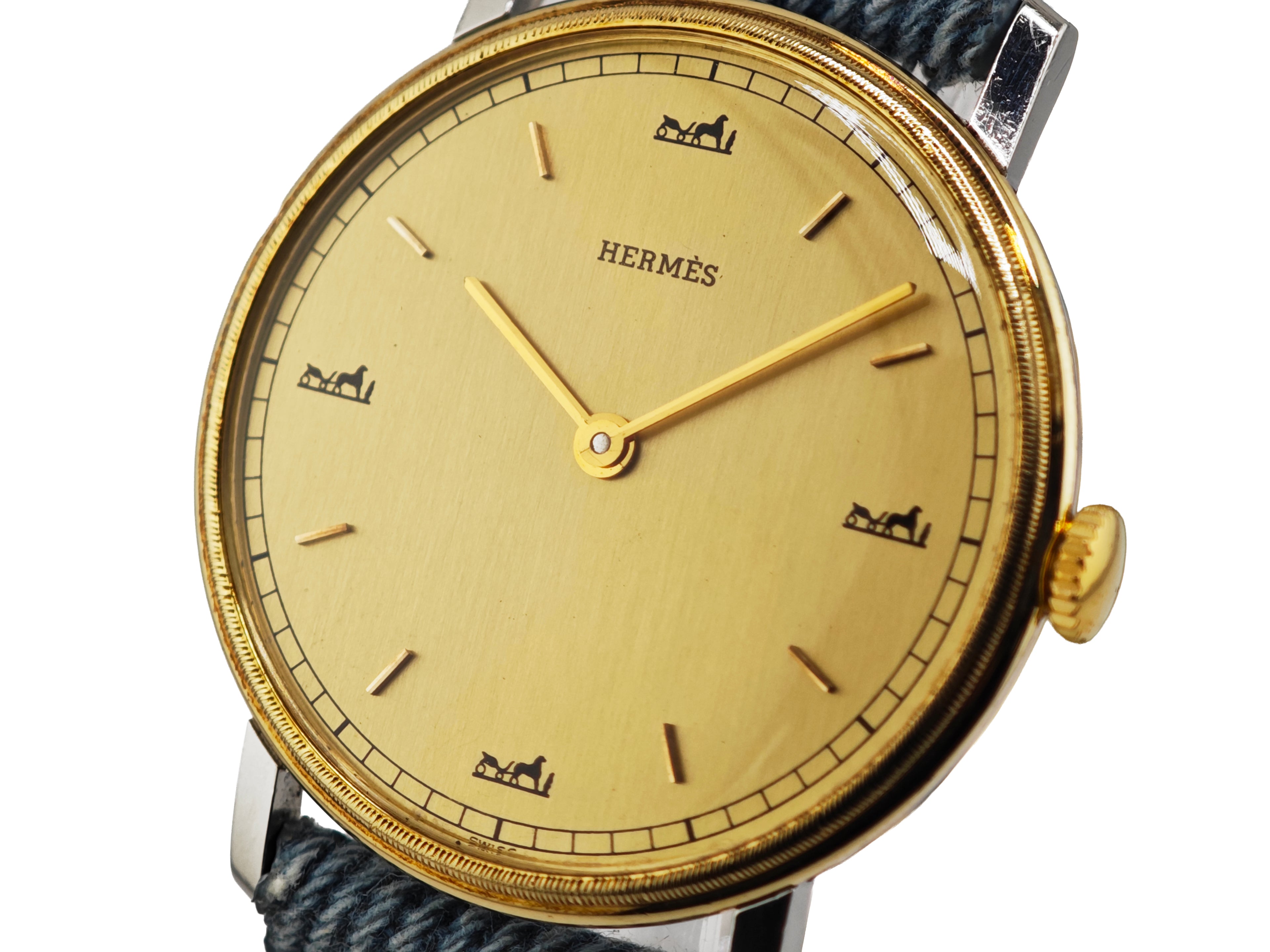 エルメス ミルグレイン Cal. Peseux 7001  / HERMÈS Millgrain Bezel 70&