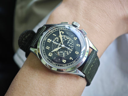 レマニア マルチタキメーター クロノグラフ / LEMANIA Multi-Tachymeter Chronograph (Snail Dial) 40&