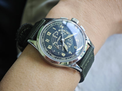 レマニア マルチタキメーター クロノグラフ / LEMANIA Multi-Tachymeter Chronograph (Snail Dial) 40&