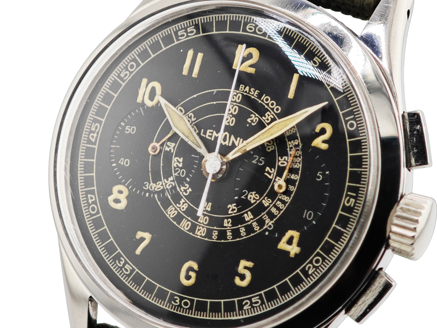 レマニア マルチタキメーター クロノグラフ / LEMANIA Multi-Tachymeter Chronograph (Snail Dial) 40&