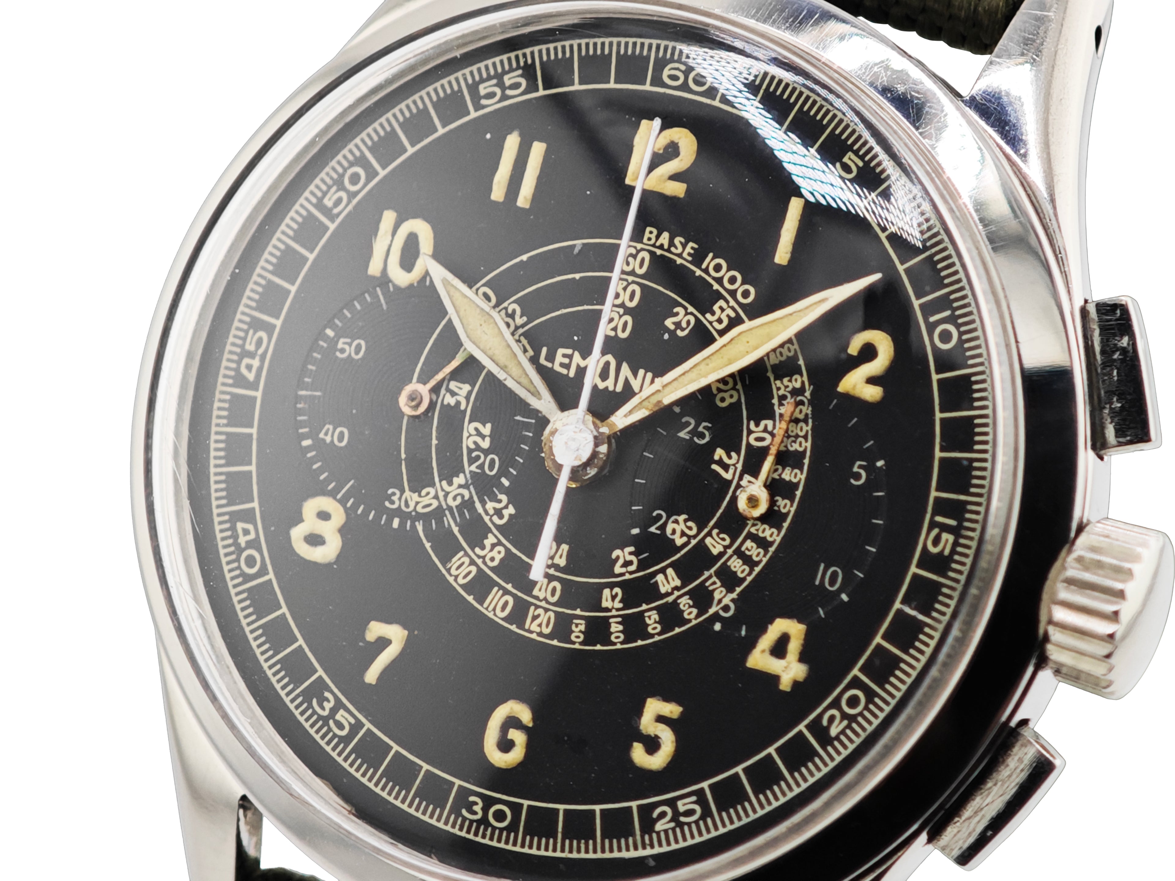レマニア マルチタキメーター クロノグラフ / LEMANIA Multi-Tachymeter Chronograph (Snail Dial) 40&