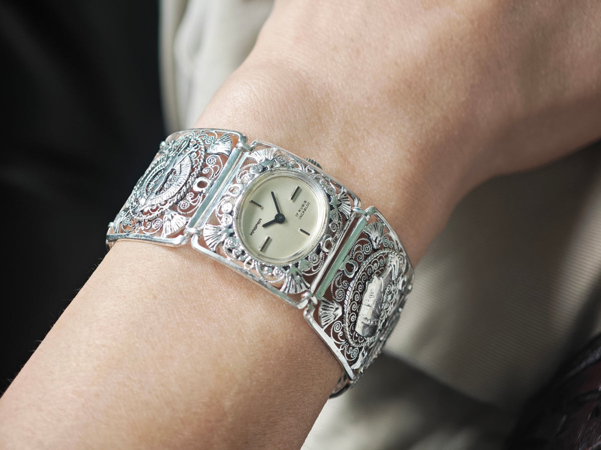 キャスパー 銀無垢 フィリグリー / KASPER Egyptian Revival Filigree Bracelet Watch