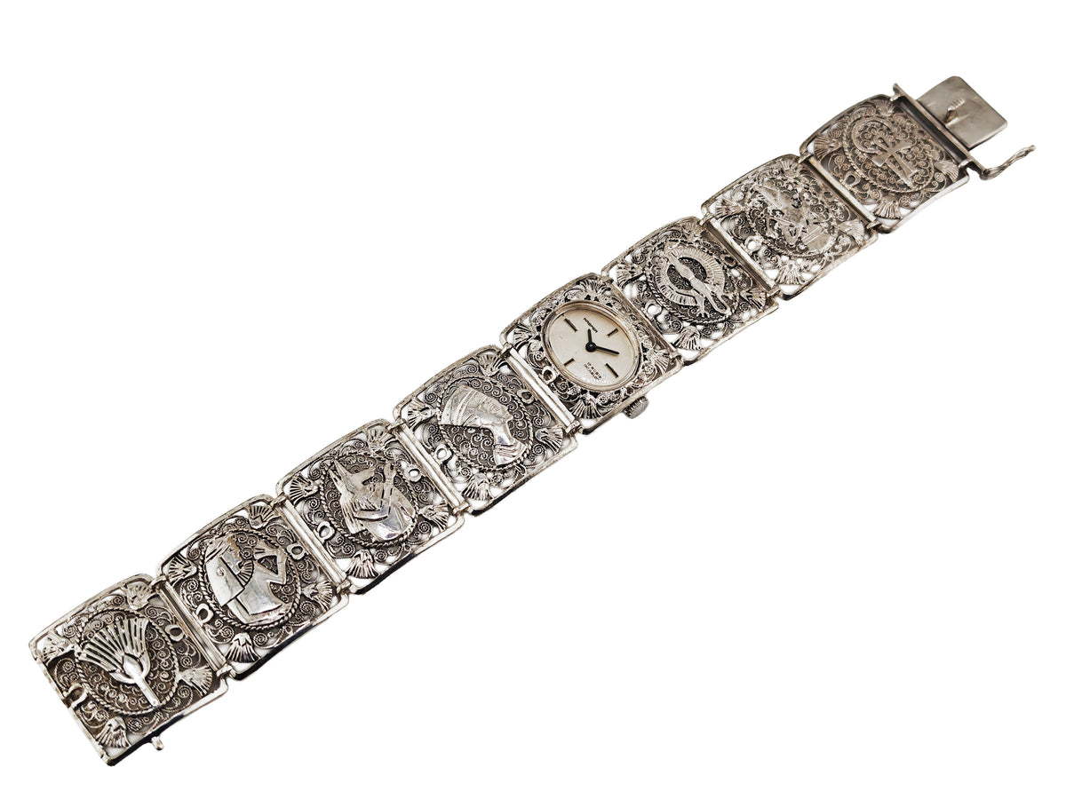 キャスパー 銀無垢 フィリグリー / KASPER Egyptian Revival Filigree Bracelet Watch