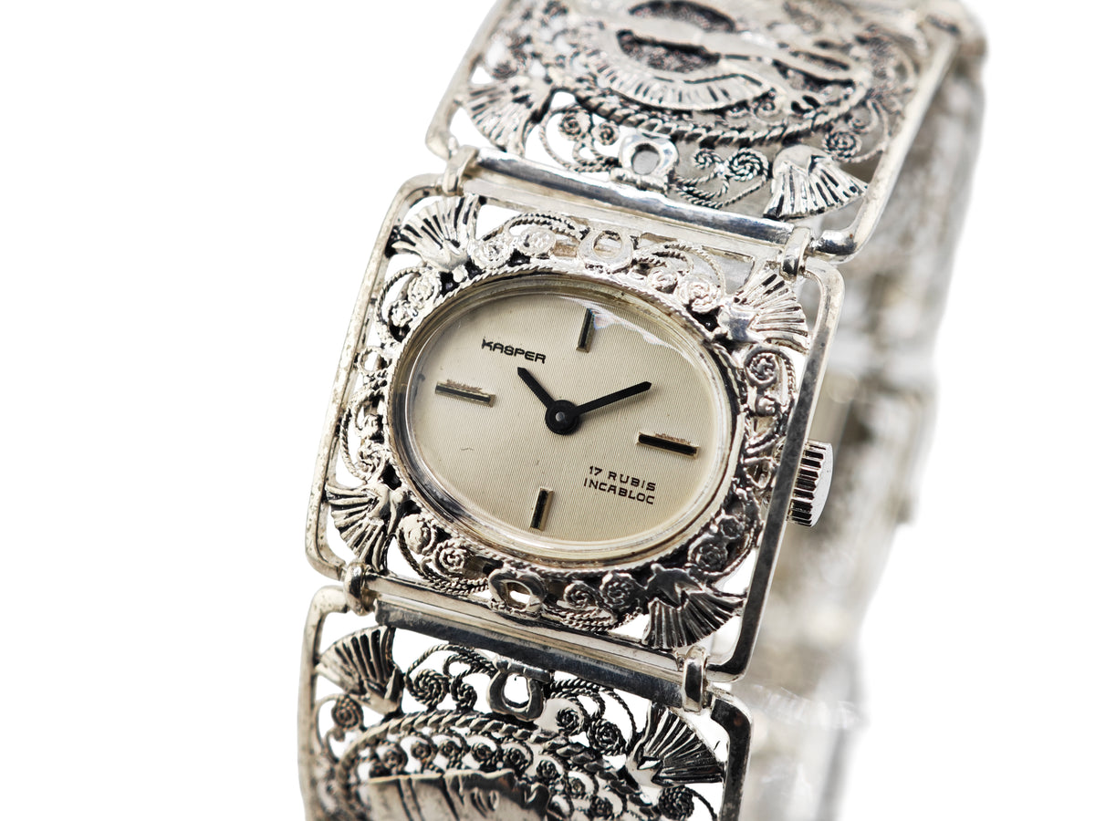 キャスパー 銀無垢 フィリグリー / KASPER Egyptian Revival Filigree Bracelet Watch