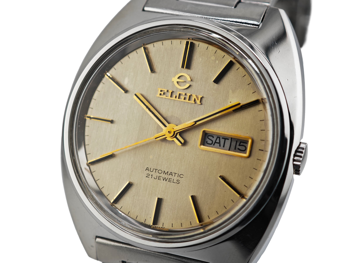 エルジン オートマチック 21ジュエルズ デイデイト ヴィンテージ腕時計