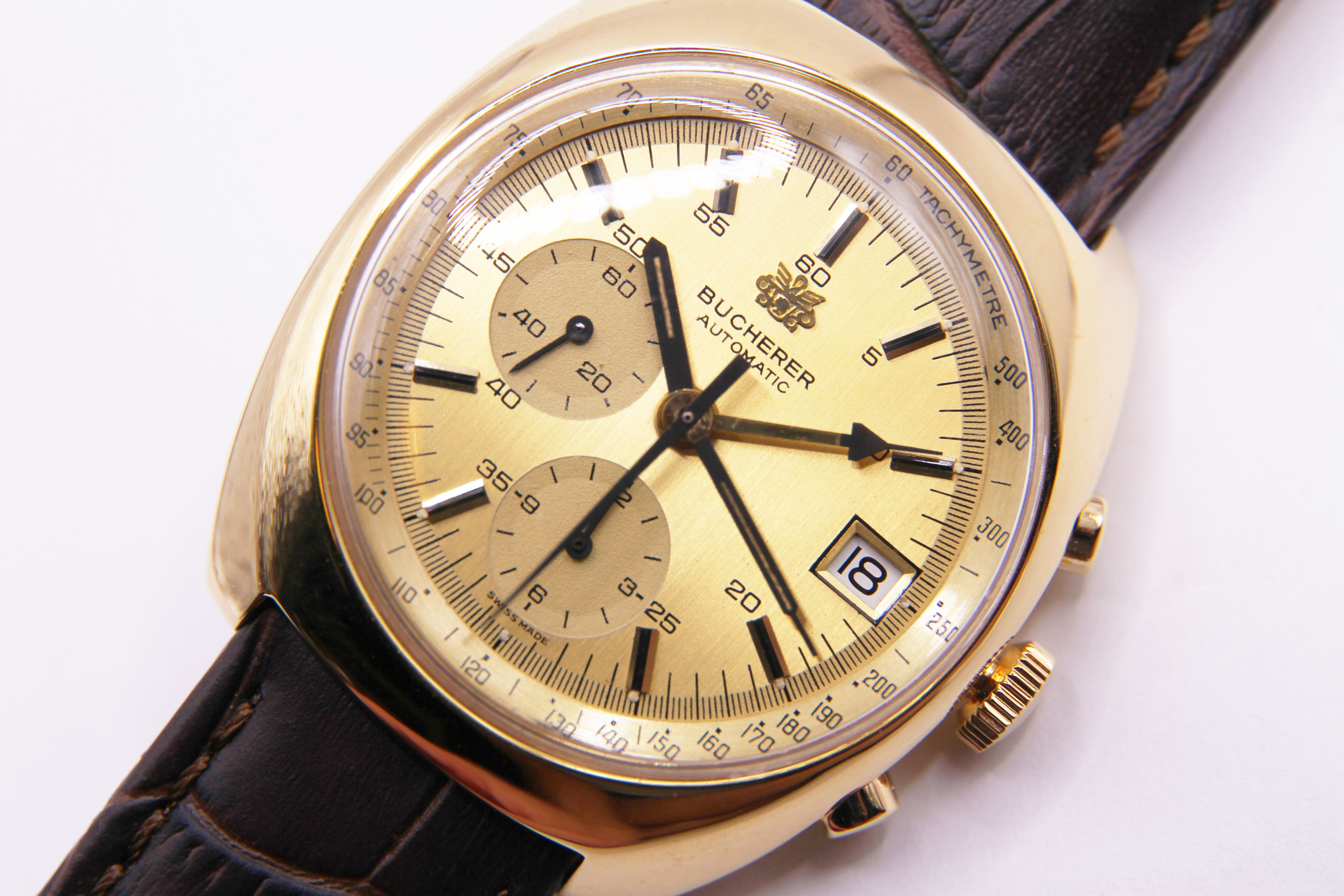 ブヘラ ヴィンテージクロノグラフ / BUCHERER Vintage Chronograph Ref.5803 Cal.Lemania13 –  WatchTender