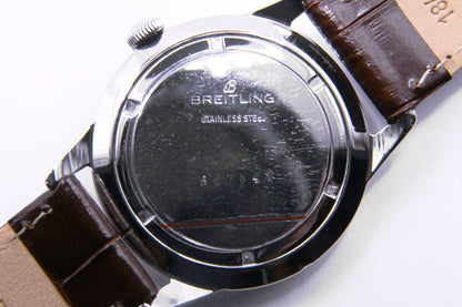 ブライトリング 3針 クサビインデックス ブラックマットダイヤル / BREITLING Vintage Matte Black Dial REF.2907 31 Cal.Venus 220